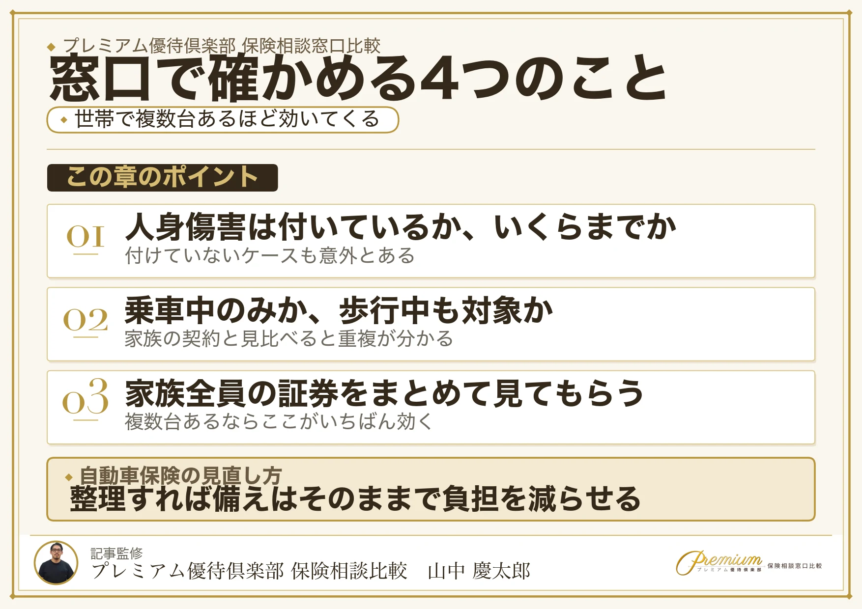 愛知で自動車保険を見直すときに窓口で確かめる4つのこと