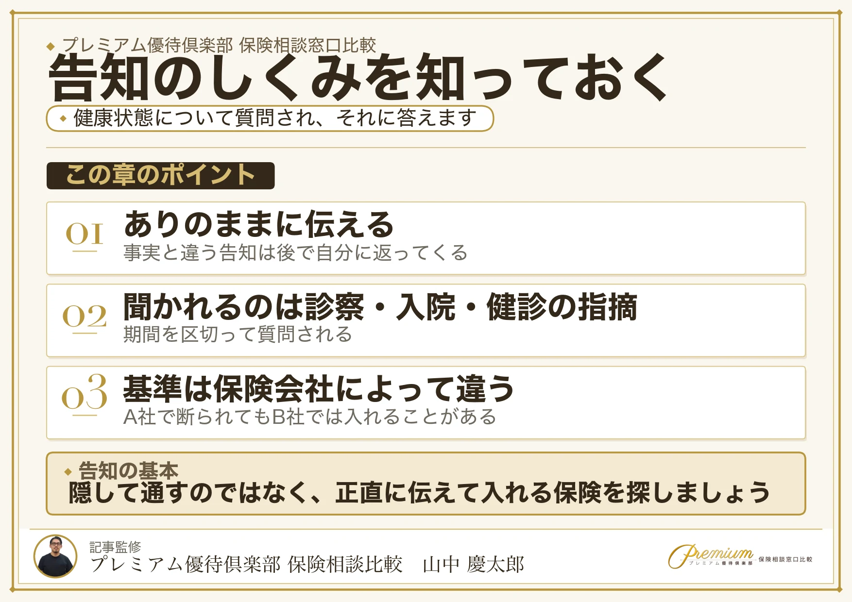 吹田の保険相談で確かめたい告知のしくみの図解