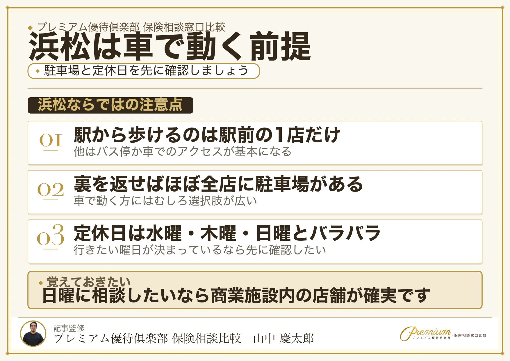 浜松の保険相談で先に確認したい駐車場と定休日