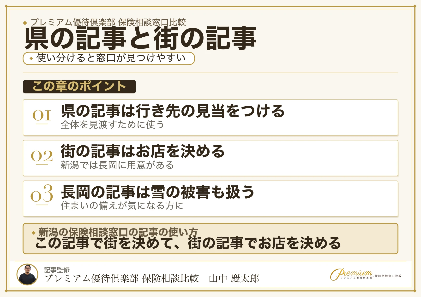 新潟の保険相談窓口は県の記事と街の記事を使い分ける