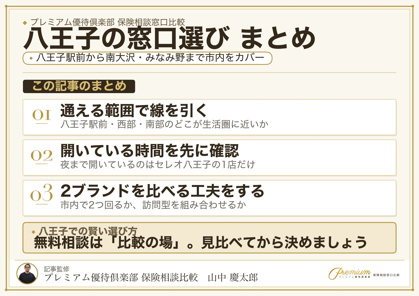 八王子で自分に合った保険相談窓口を選ぶための3ステップ