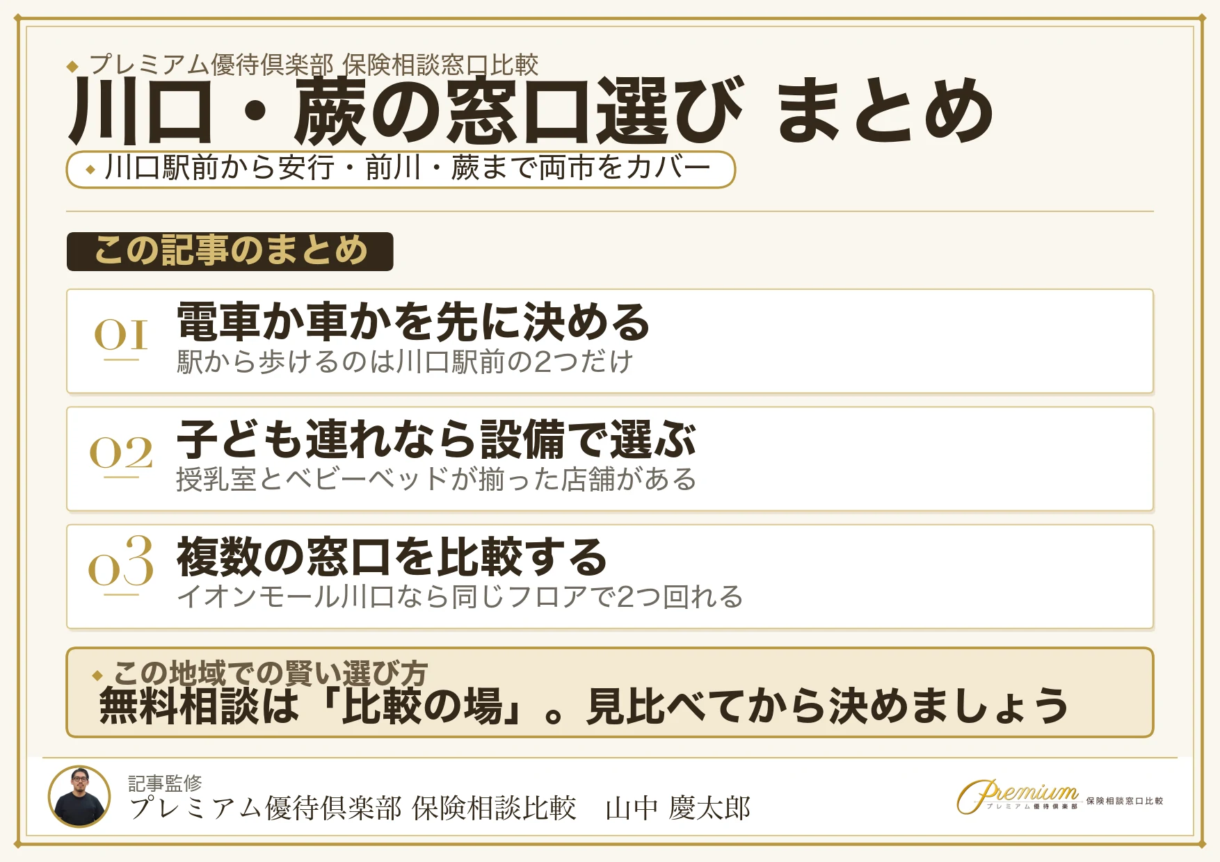 川口・蕨で自分に合った保険相談窓口を選ぶための3ステップ
