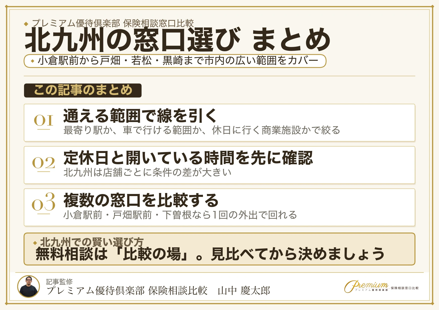 北九州で自分に合った保険相談窓口を選ぶための3ステップ