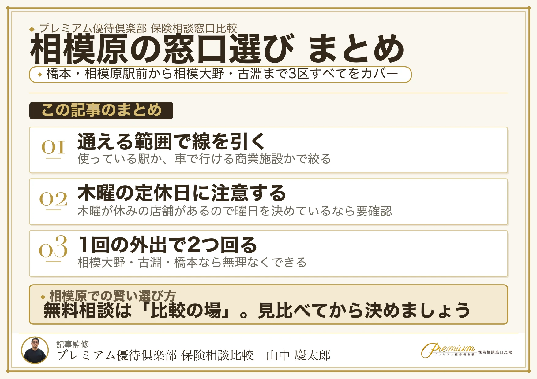 相模原で自分に合った保険相談窓口を選ぶための3ステップ