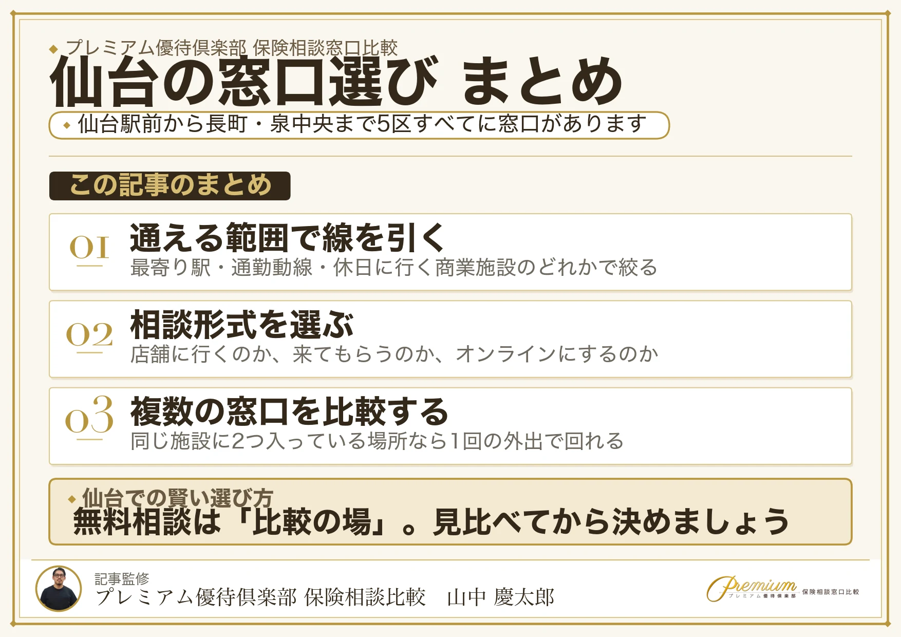 仙台で自分に合った保険相談窓口を選ぶための3ステップ