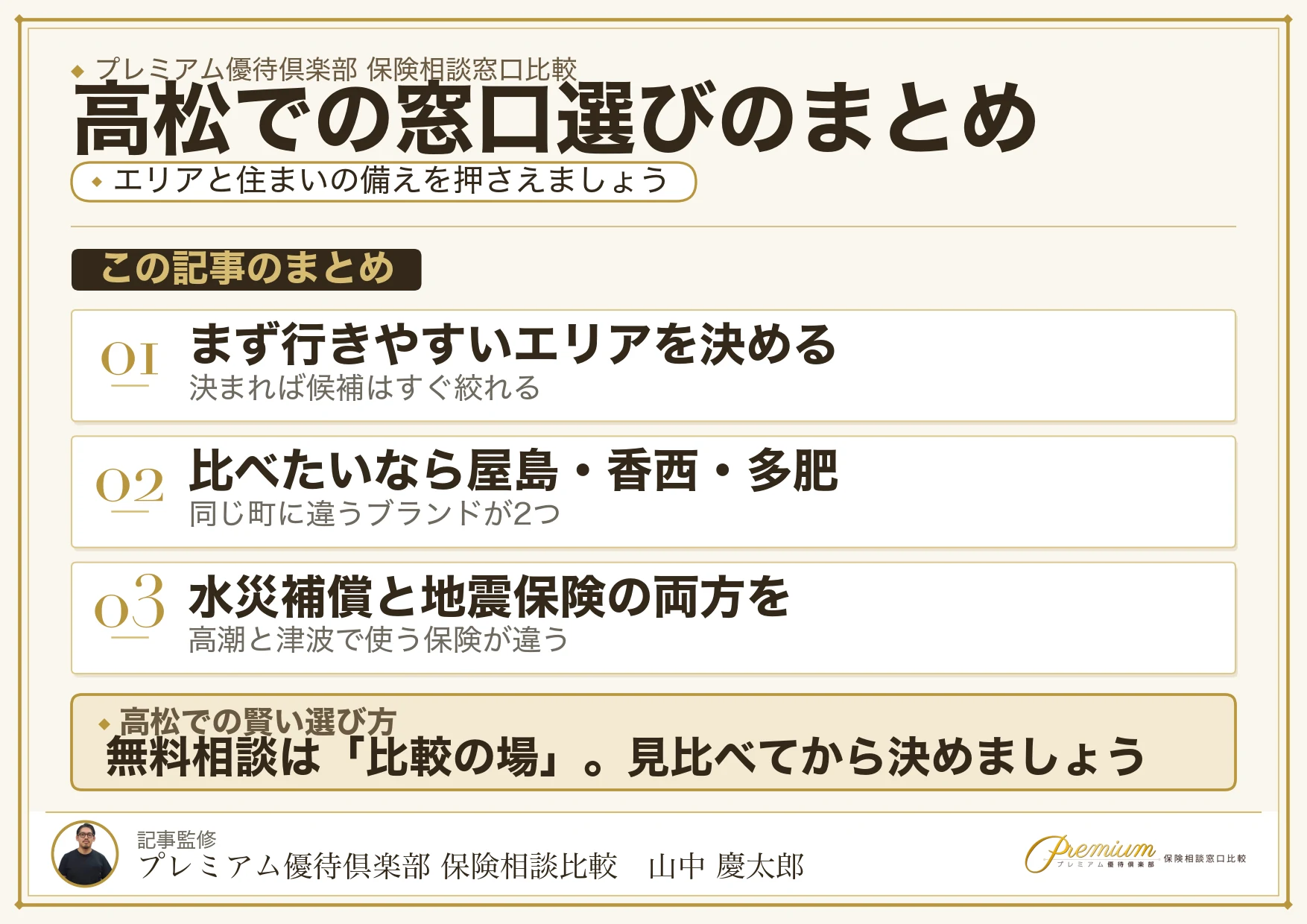 高松の保険相談窓口選びのまとめ図解