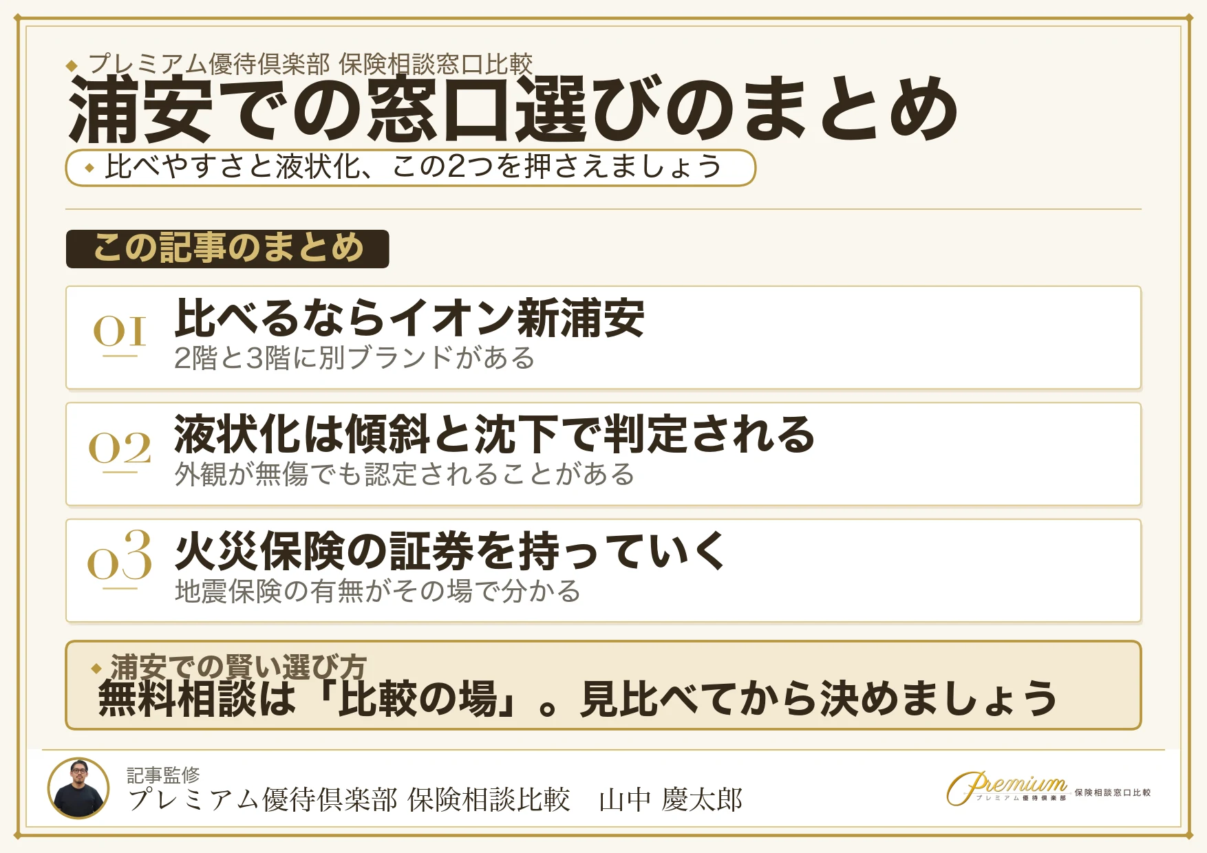 浦安で自分に合った保険相談窓口を選ぶためのまとめ図解