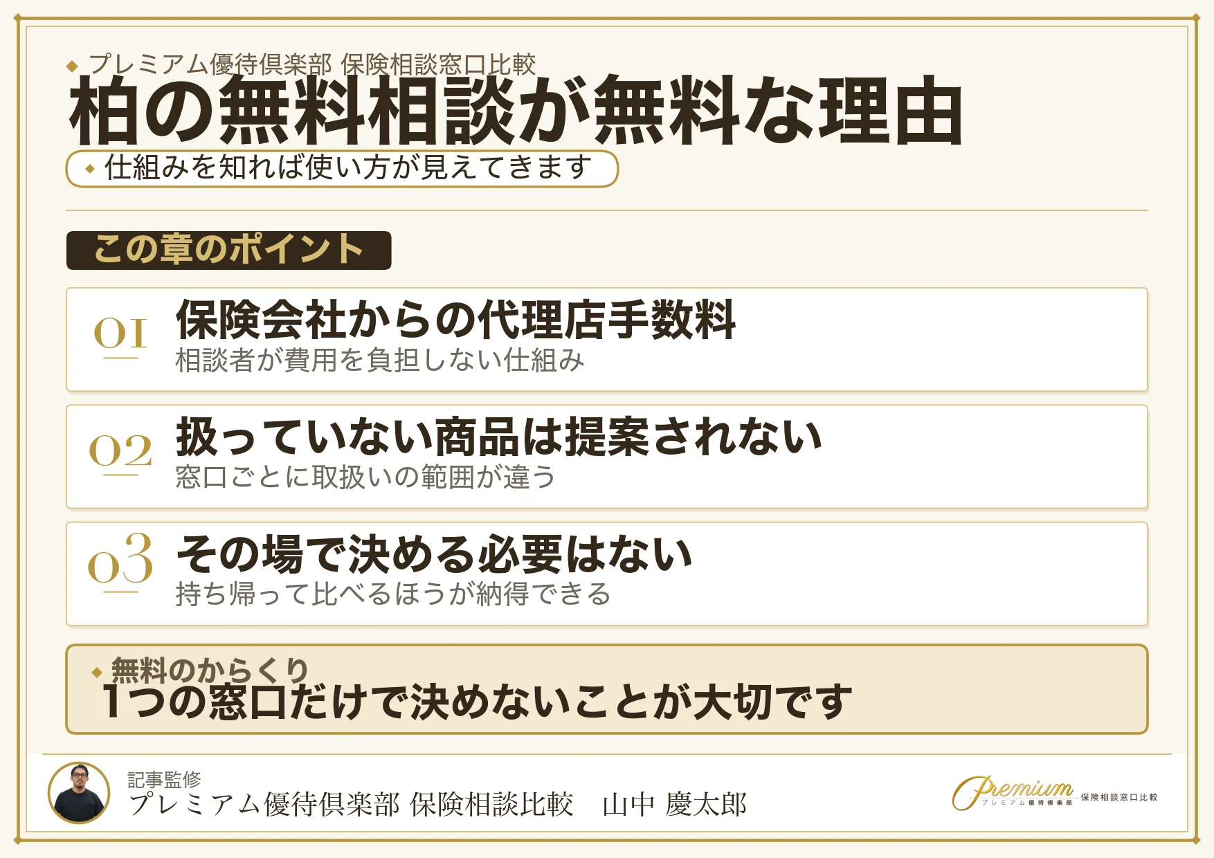 柏の無料保険相談が無料になる仕組み