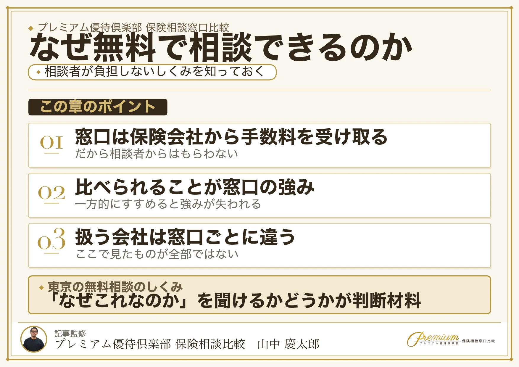 東京の保険相談が無料になるしくみと相談者が費用を負担しない理由