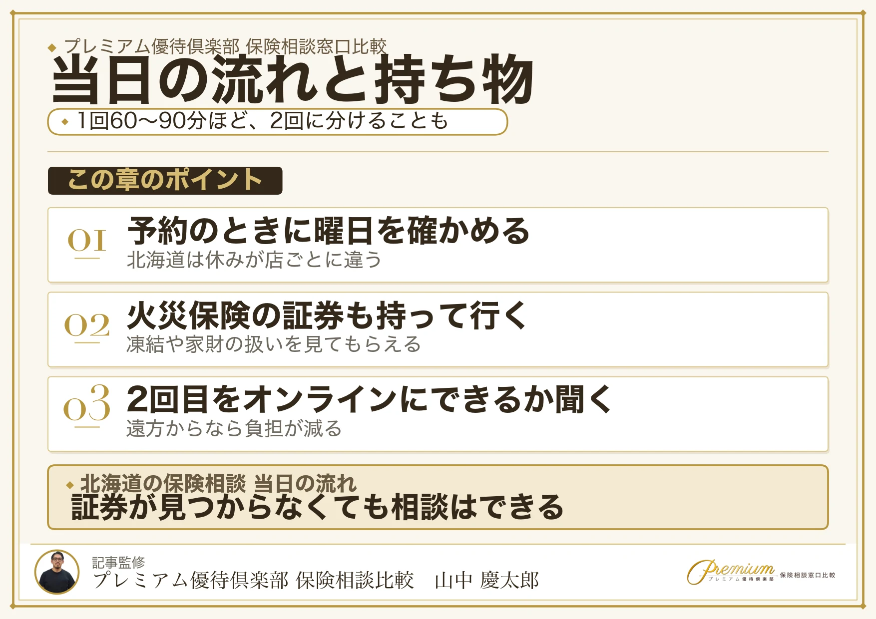 北海道の保険相談窓口へ行く当日の流れ