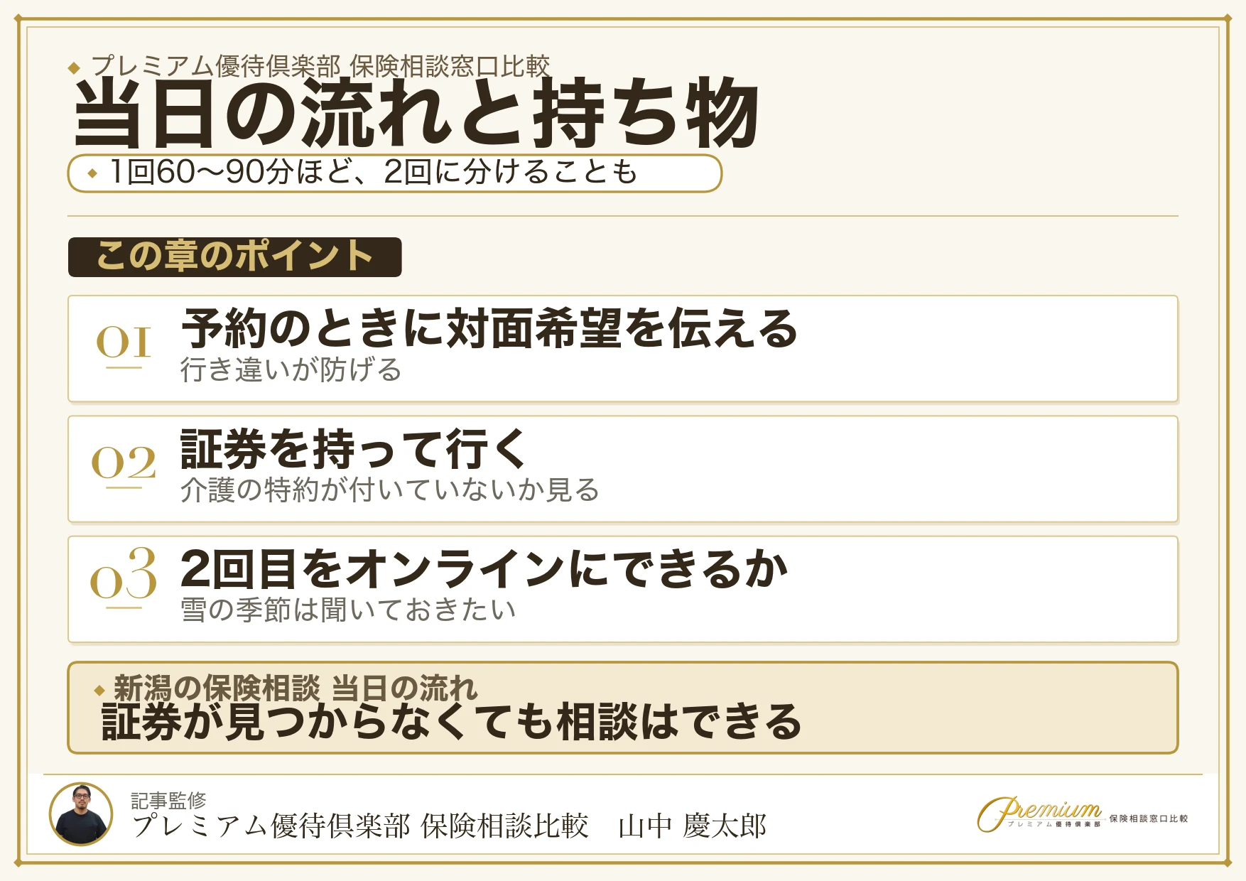 新潟の保険相談窓口へ行く当日の流れ