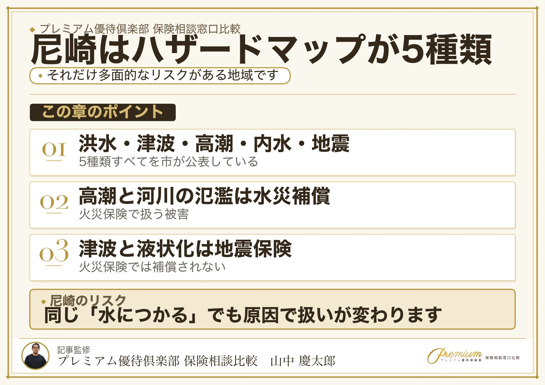 尼崎のリスクは高潮・津波・地震の3つ
