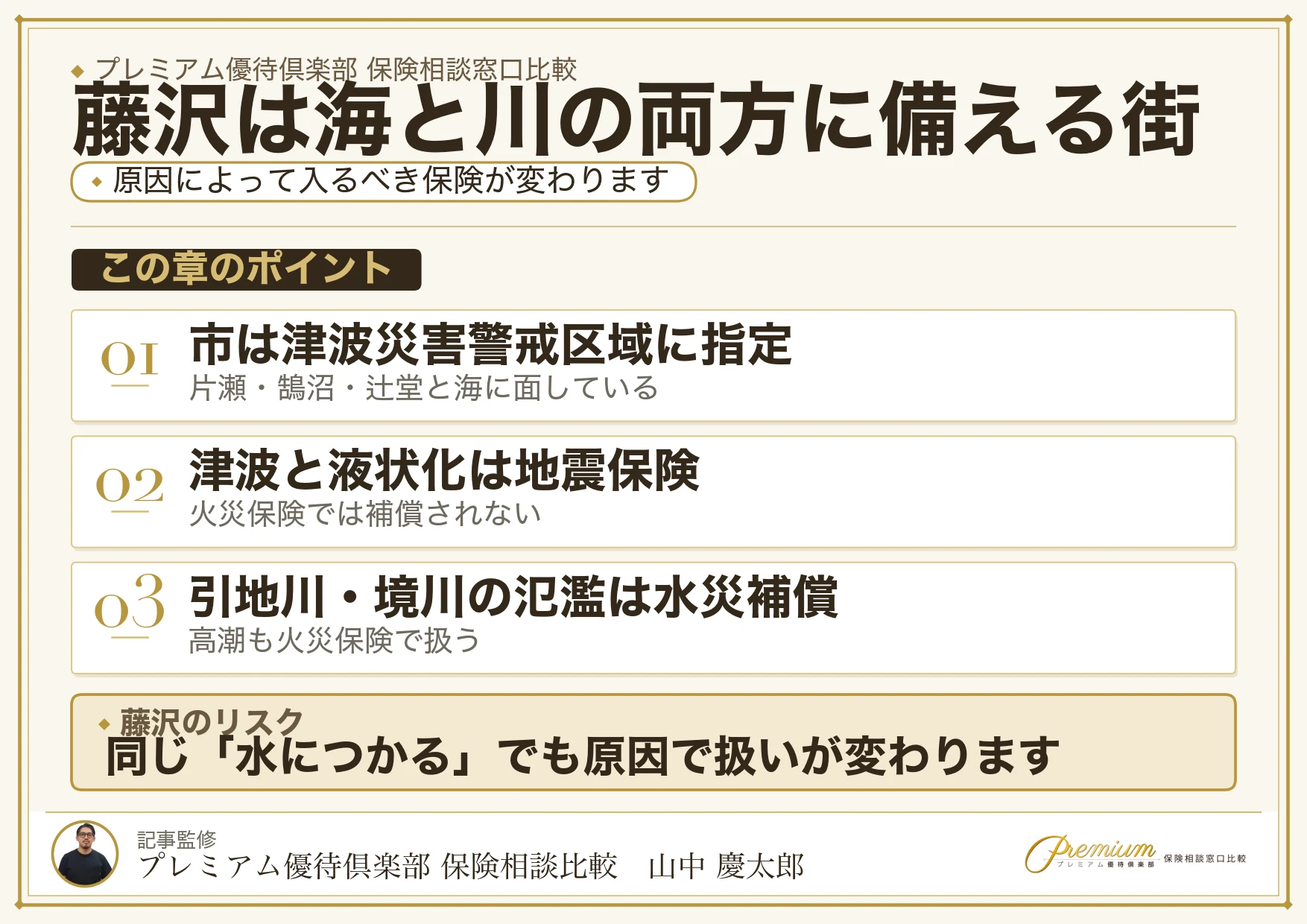 藤沢市のリスクは津波と川の氾濫で保険が分かれる