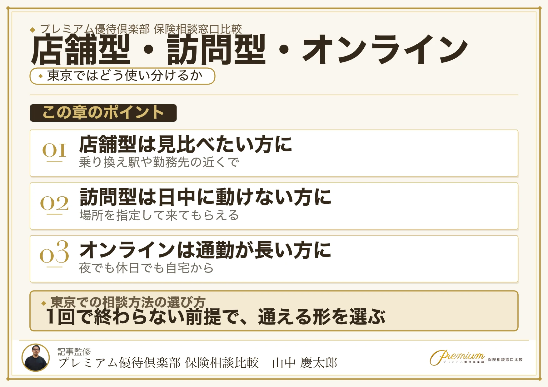 東京の保険相談で店舗型・訪問型・オンラインを使い分ける基準