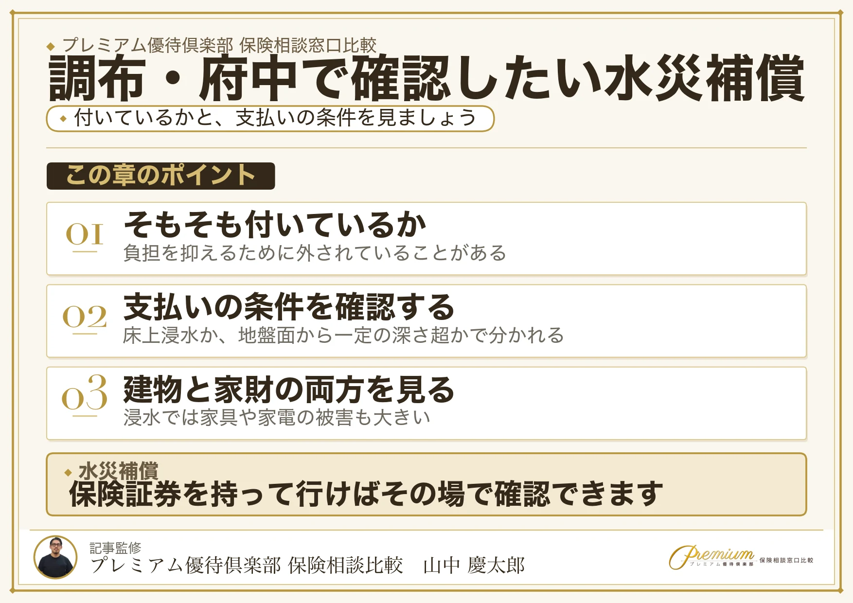 調布・府中で確認したい水災補償の支払い条件