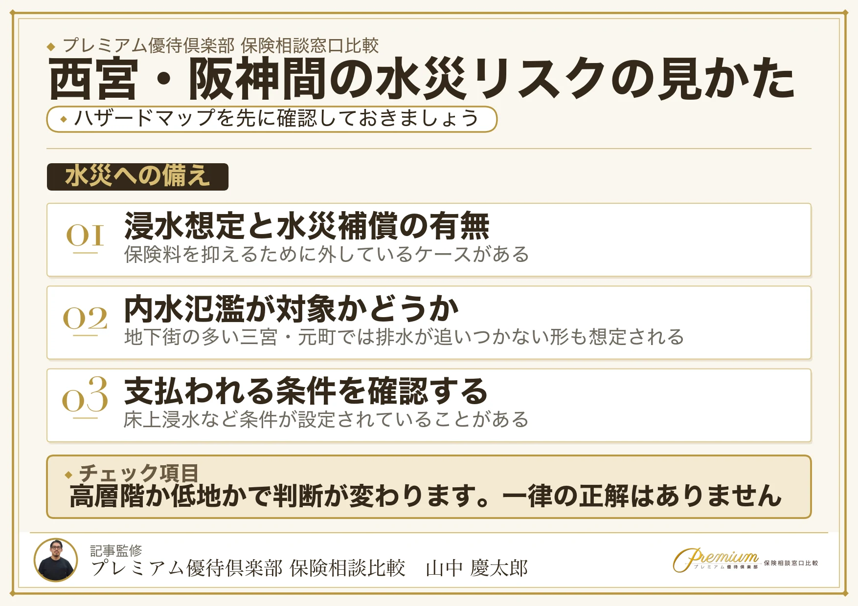 西宮・阪神間の水災リスクと保険相談で確認したい項目