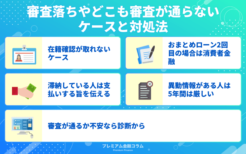 審査落ちやどこも審査が通らないケースと対処法