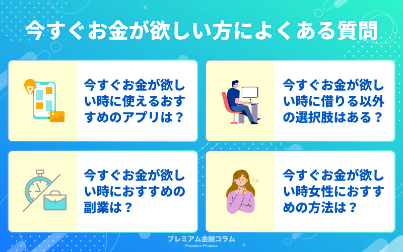 今すぐお金が欲しい方によくある質問